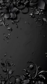 Monochromatic Floral Frame with Sculptural Depth.