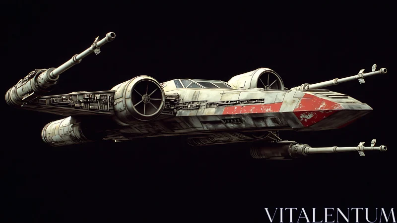 Starfighter model shows weathered fuselage and extended cannons