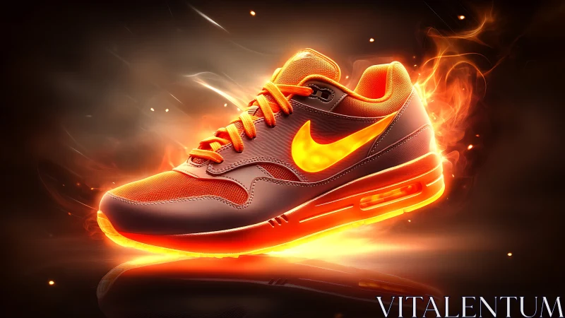 Fiery orange sneaker glows with bold energy and motion