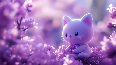 Lilac daydream kitten quietly guards a tiny violet secret