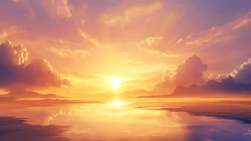 Sunrise paints liquid gold across serene dreaming seas.