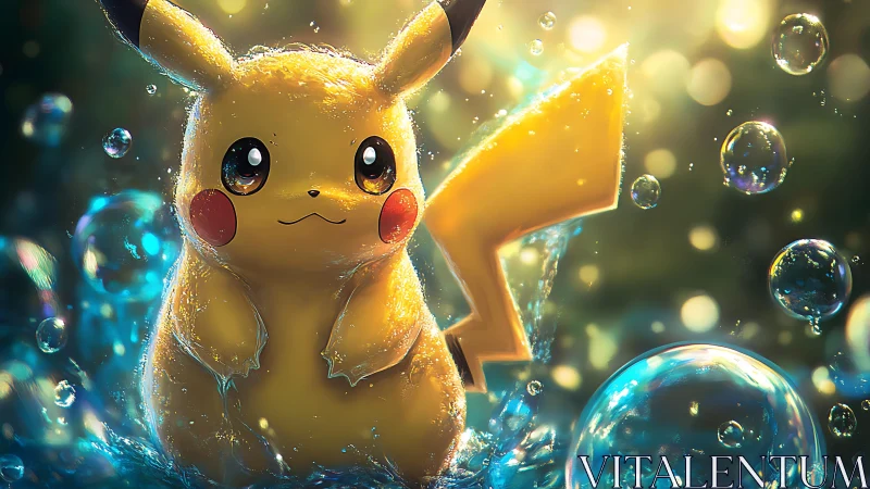 Hydrophilic Pikachu rendered with high dynamic lighting detail.