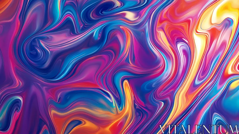 Vibrant abstract swirl of neon liquid color fields.