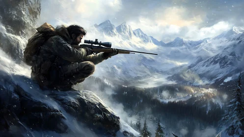 Sniper's Vigil: High Mountain Watch.