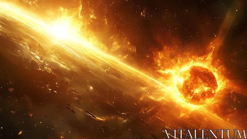 Stellar surface impact with eruptive coronal plasma dynamics.