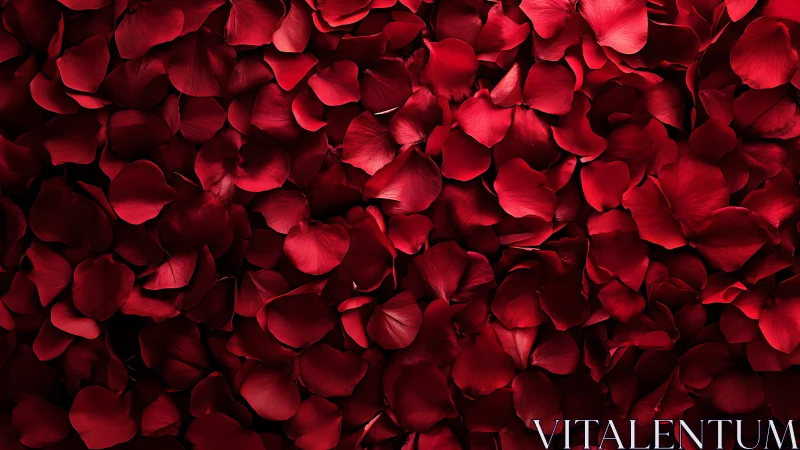 Red Rose Petals Scattered, Dense Romantic Overlay.