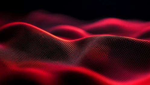 Red data dunes ripple softly across a glowing digital horizon