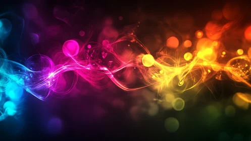 Neon waves braid color into a glowing ribbon of motion