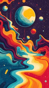 Rivers of color flow through a dreamy, swirling cosmos