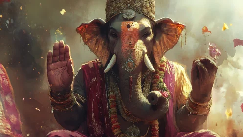 Elephant-headed deity rendered with high-fidelity digital detail.