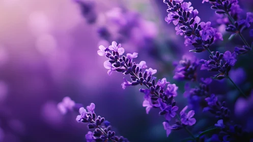 Purple Flowers with Depth of Field Effect.