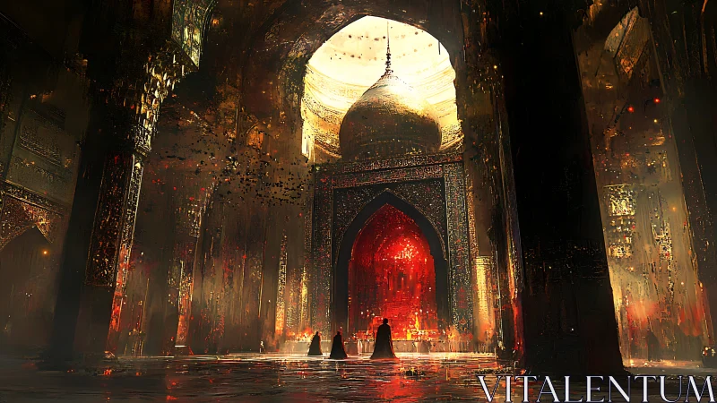 Luminescent domed sanctuary in infernal chromatic bloom.