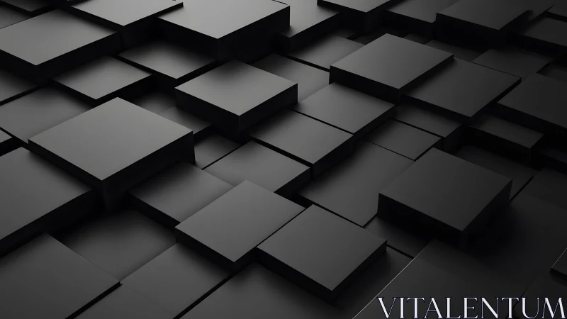Abstract black 3D cubes background with minimalist modern style.