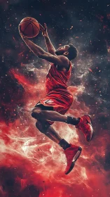 Electric skyward leap of a soaring basketball dreamer.