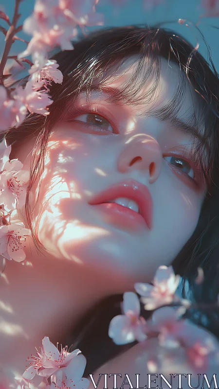 Soft-lit portrait merges floral framings with ethereal realism