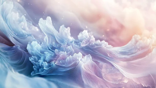 Ethereal Pastel Waveforms in Abstract Digital Painting Form.