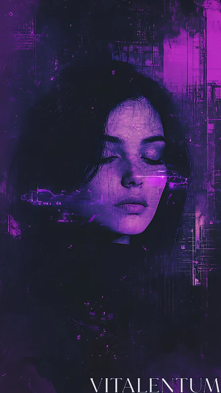 Quiet violet dream where city lights drift through memory.