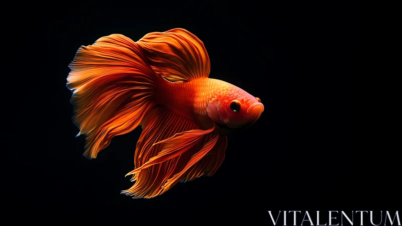 Glowing betta fish drifting like silk in quiet darkness.