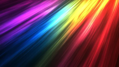 Diagonal streaks of multicolored light on dark background.