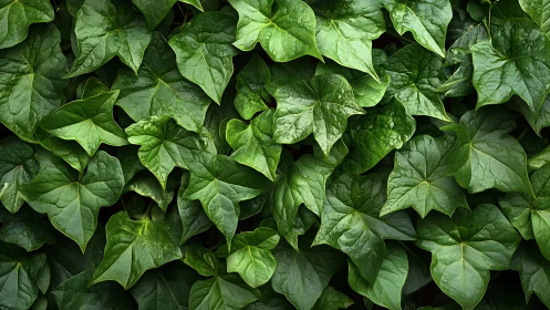 Lush ivy leaves form a dense, vibrant natural green backdrop