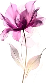 Translucent Pink Dahlia with Gradient Botanical Rendering