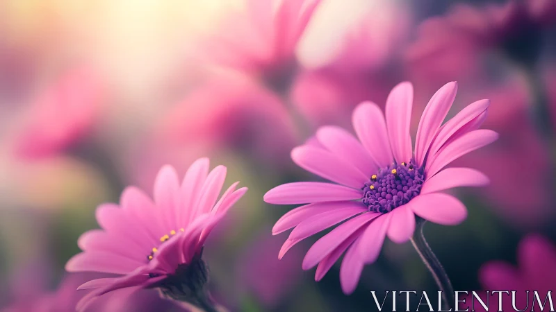Pink Gerberas in Soft Focus Bloom.