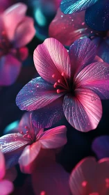 Luminous Petals: Enchanting Digital Blooms in Twilight.