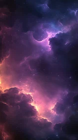 Ionized interstellar nebula clouds with magenta blue emission