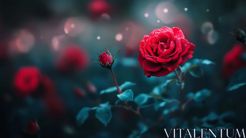 Vibrant Red Roses: Nature's Elegant Beauty in Soft Focus.