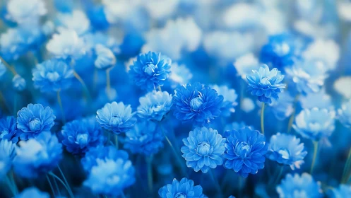 Cerulean Dahlias in Dreamy Focus: Nature's Blue Tapestry.