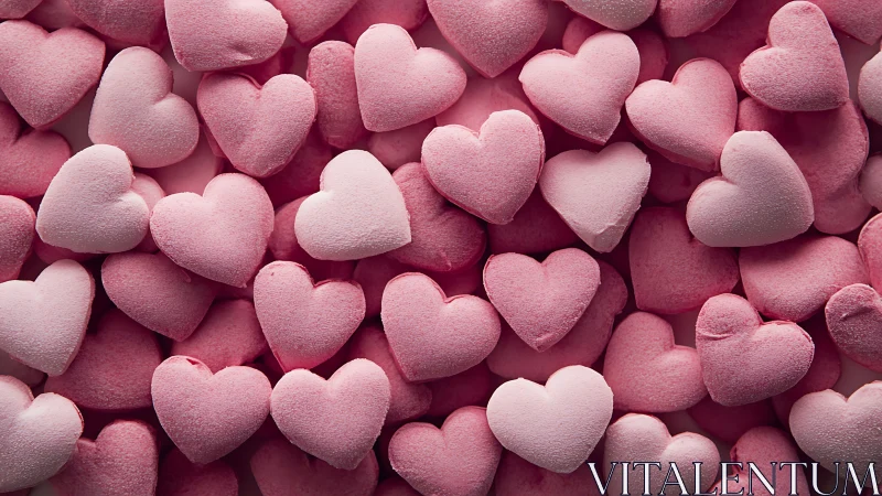 Pink Velvet Hearts Overflowing with Love and Warmth