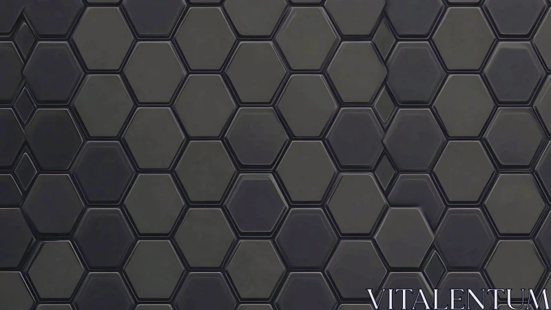 Dark hexagonal 3D wall pattern with raised geometric tiles.