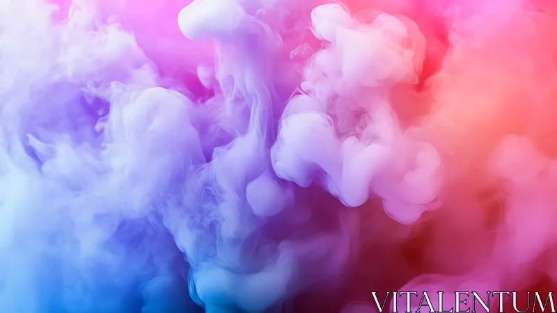 Colorful vapor clouds swirl through soft neon gradient