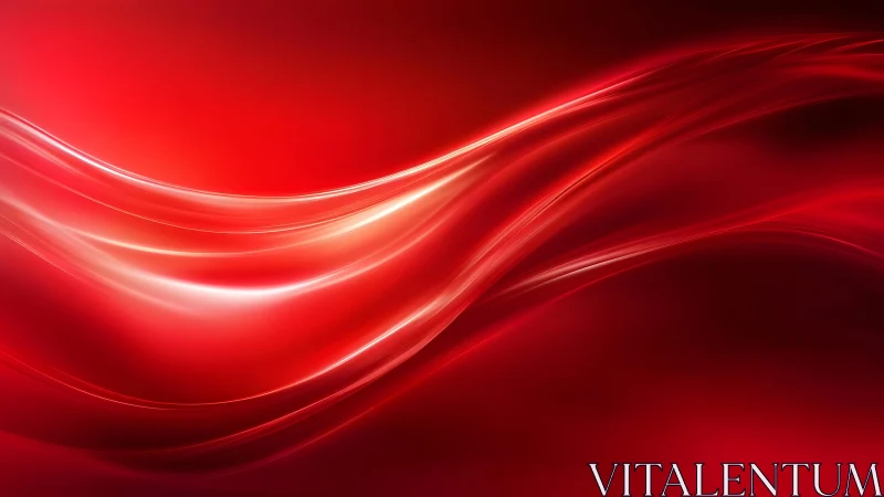 Vibrant red abstract waves digital background, modern style.