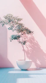 Pastel daydream tree basking in sculpted afternoon light.