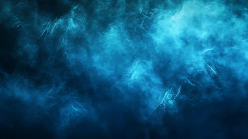 Abstract blue smoke texture with ethereal, moody lighting effect.