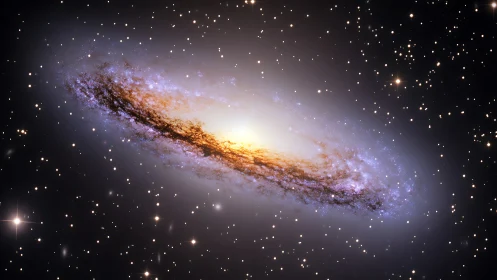 Starlit spiral galaxy drifting through velvet cosmic dusk.