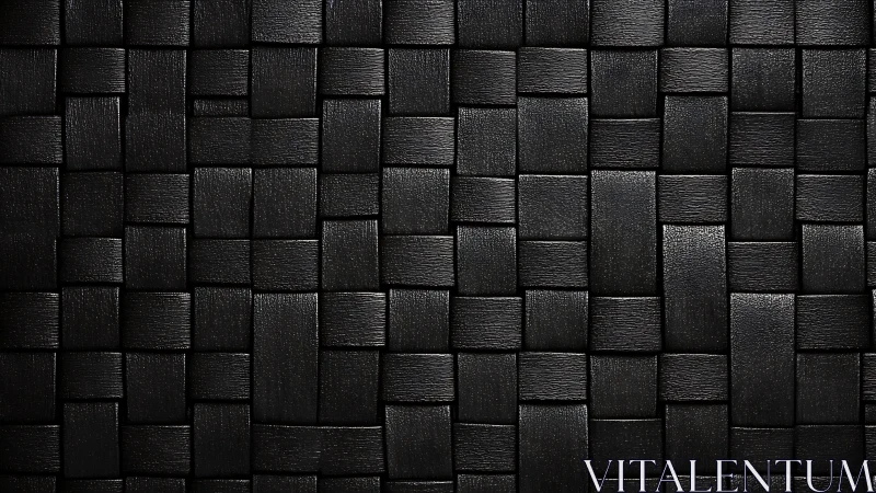 Dark woven leather pattern forms sleek geometric surface.