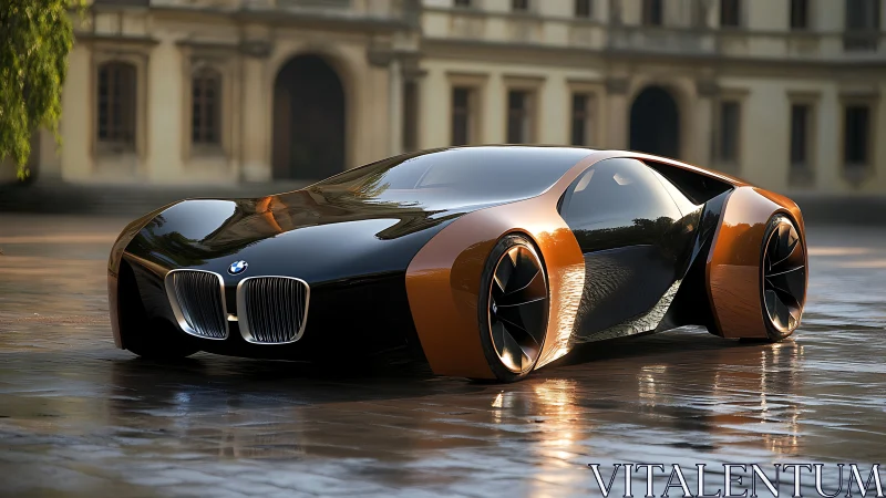 Photorealistic BMW concept coupe with fluid aerodynamic surfacing.