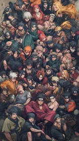 Legendary shinobi gather in one intense anime battle collage