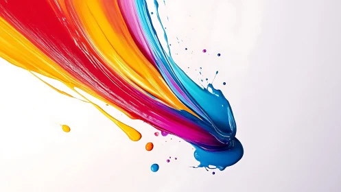 Colorful paint stream sweeps across the canvas with joy