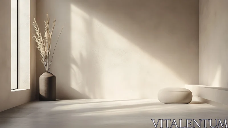 Sunlit stillness tucks soft minimalism into a quiet corner