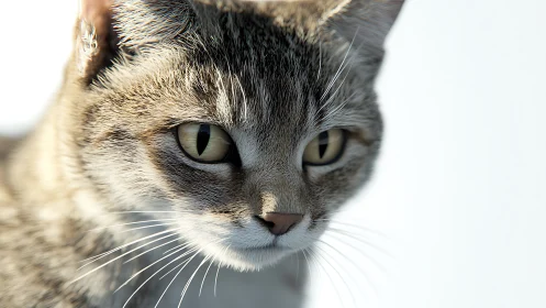Meet the Thoughtful Gaze of a Striped Tabby Cat.