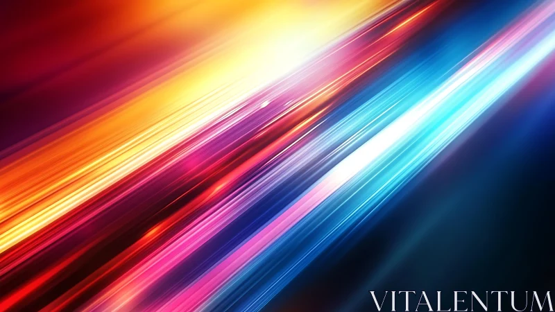 Diagonal streaks of vivid light in multicolor gradient art