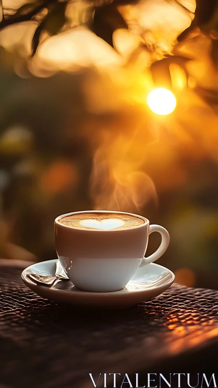 Morning sun trades secrets with a heartlit cup of coffee