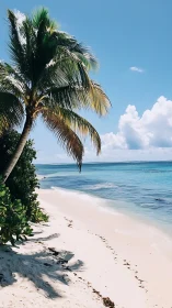 Tropical Paradise Beckons: Palm-Fringed Beach Symphony.