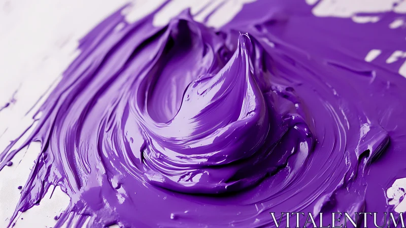 Vivid violet paint swirl in thick impasto texture study.