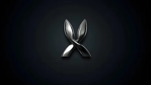 Sleek metallic chromosome X symbol on dark minimal background.
