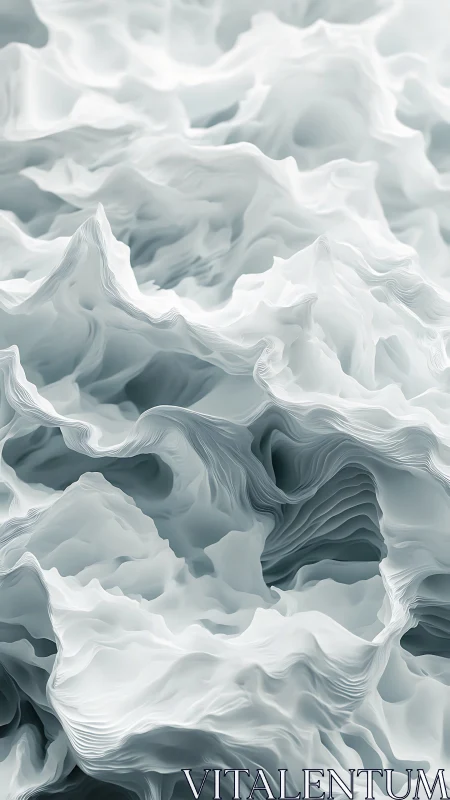 Whispering glacier folds in a paper-thin frozen dreamscape.