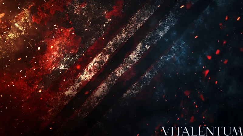 Fierce Claw Marks on Fiery Abstract Background Digital Art.